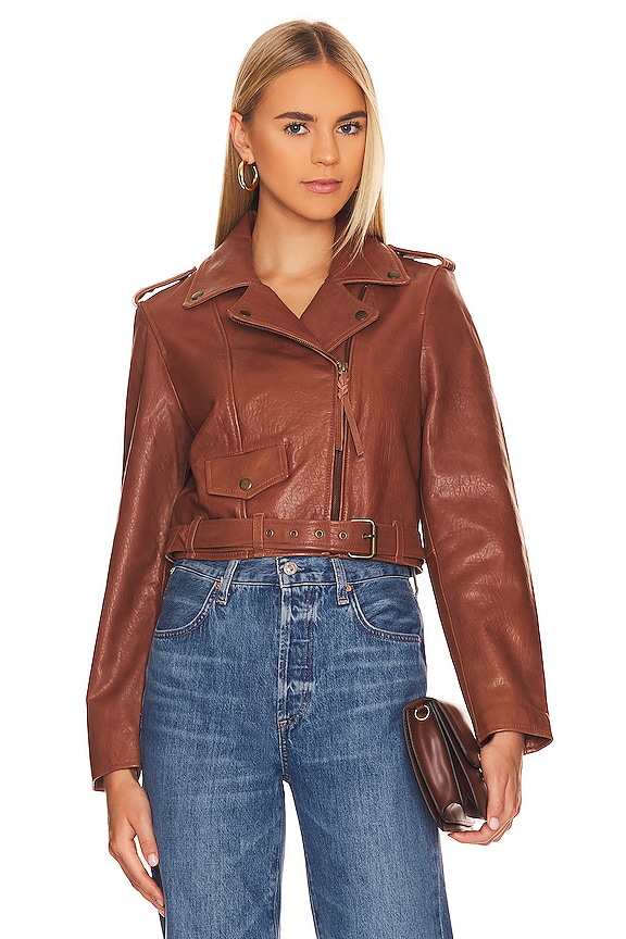 view 2 of 5 Leather Jacket in Cognac