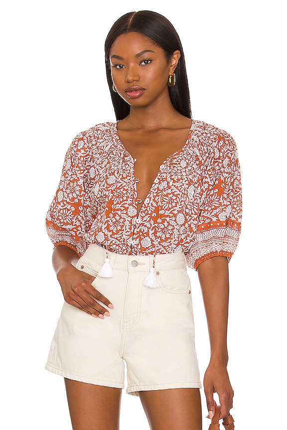 view 1 of 5 Adele Blouse in Anila Block Print