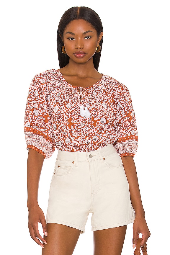 view 2 of 5 Adele Blouse in Anila Block Print