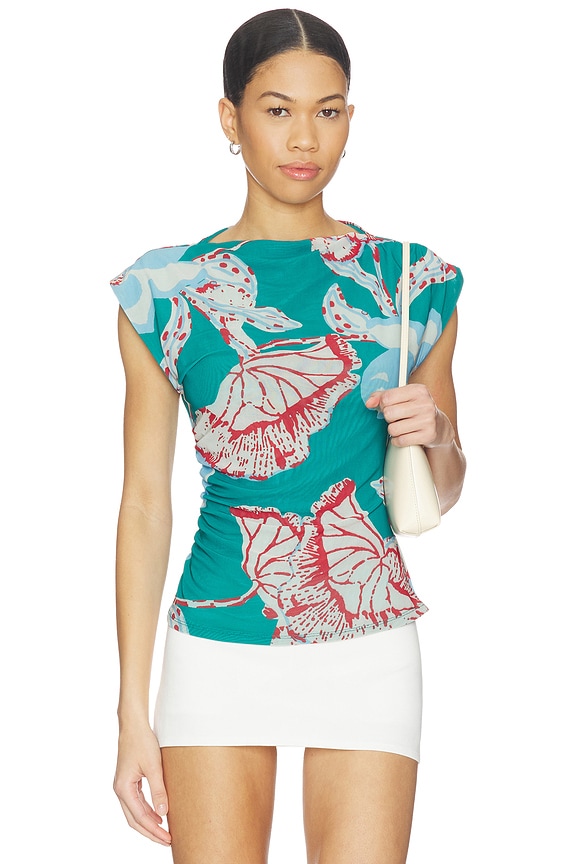 view 1 of 4 Ellie Top in La Rouge North Sea Print