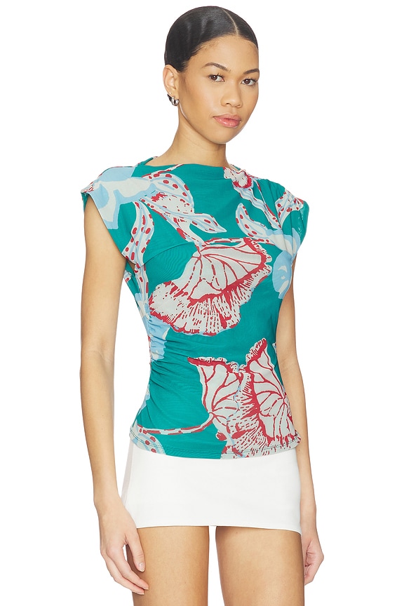 view 2 of 4 Ellie Top in La Rouge North Sea Print