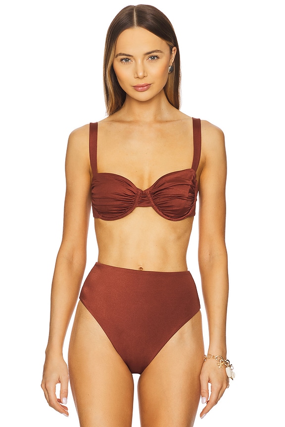 view 1 of 4 Beckett Bikini Top in Burnt Shimmer