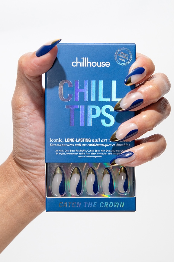 view 2 of 8 Catch The Crown Long Almond Chill Tips Press-on Nails in 