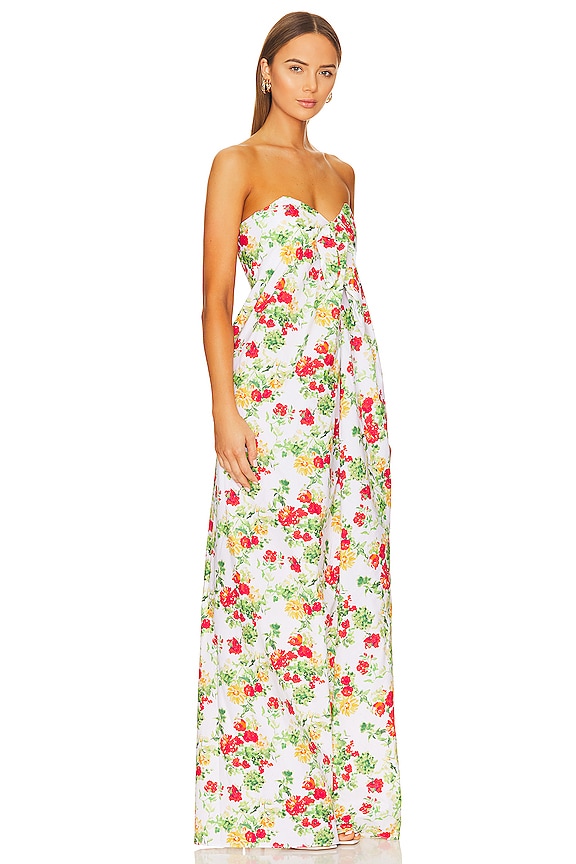 view 2 of 3 Kaia Gown in Yellow Red Blanc Floral