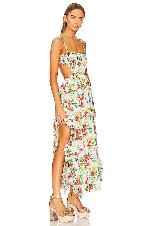 view 2 of 3 ROBE DE SOIRÉE MARGO in Yellow Red Blanc Floral