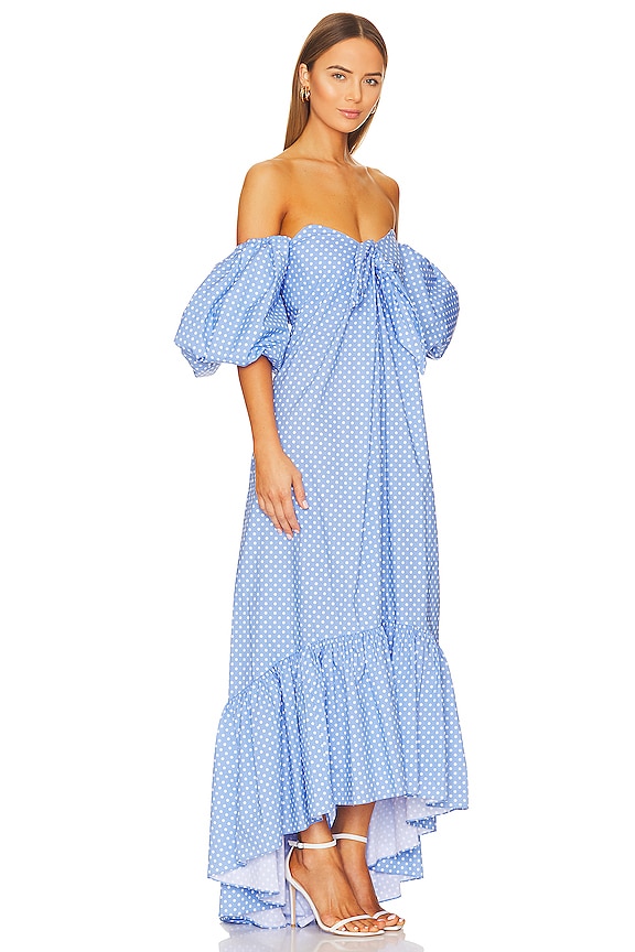 view 2 of 4 Gabrielle Dress in Blue & White Mini Polka Dot