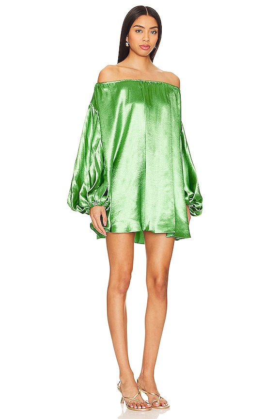 view 2 of 3 ANDROS 오프 숄더 미니드레스 in Peridot Green