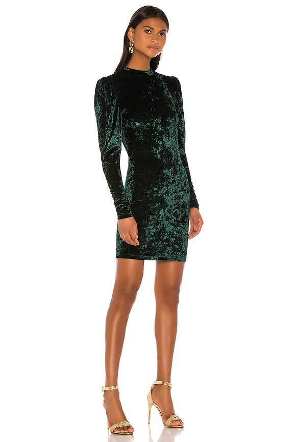 view 2 of 3 Lulu Velvet Mini Dress in Emerald