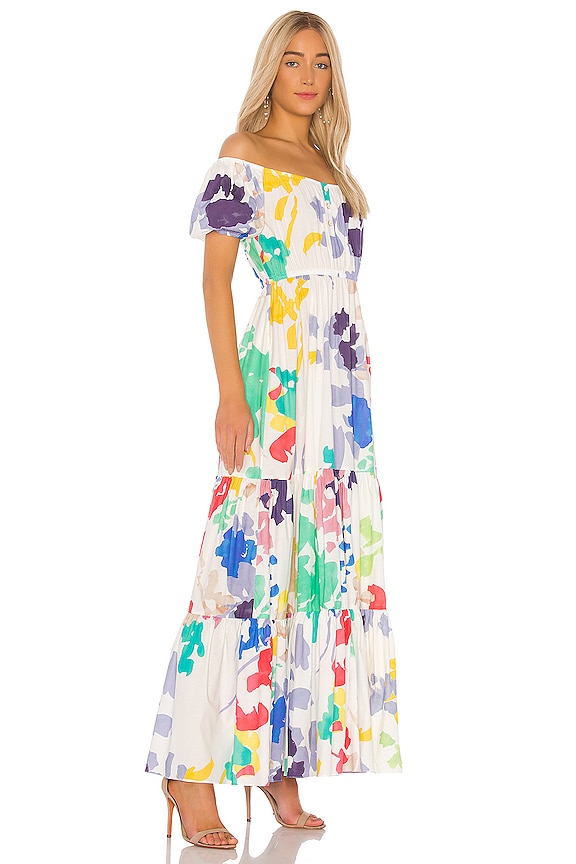 view 2 of 3 ROBE MAXI BARDOT in White Multi