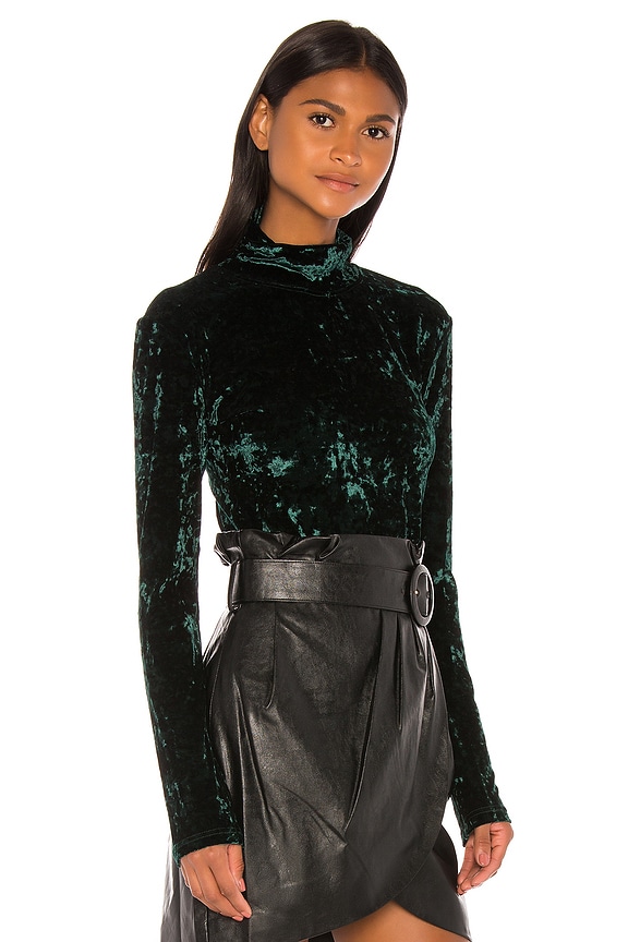 view 2 of 4 Delphine Velvet Turtleneck in Emerald