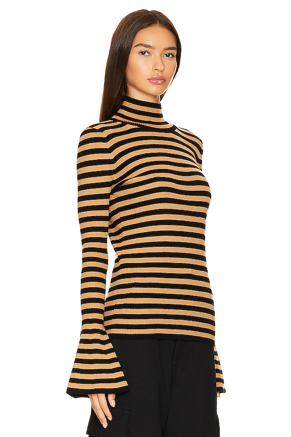 view 2 of 4 Mirabel Sweater in Black Camel Stripe