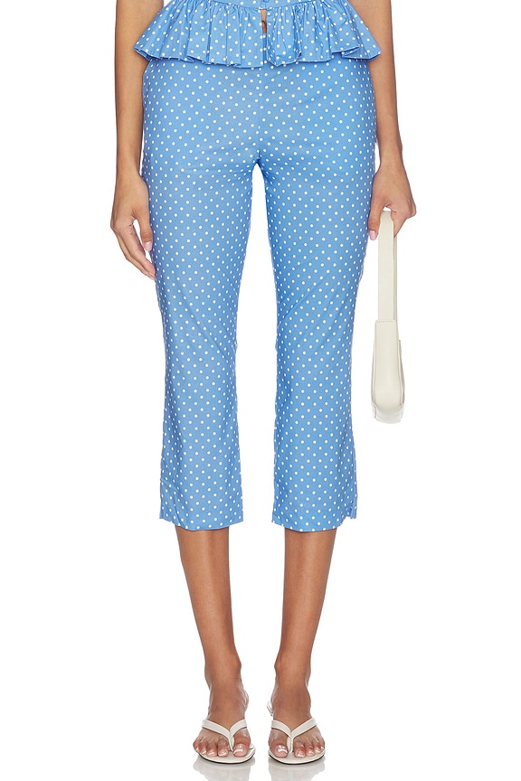 view 1 of 7 Andi Capri Pants in Periwinkle & White