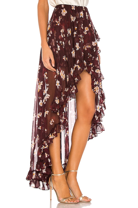 view 2 of 4 Adelle Ruffle Skirt in Bordeaux