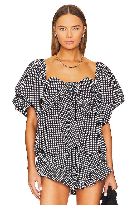 view 1 of 6 Reyna Top in Black Gingham