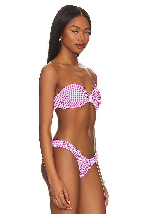 view 2 of 4 Maria Bikini Top in Pink Gingham