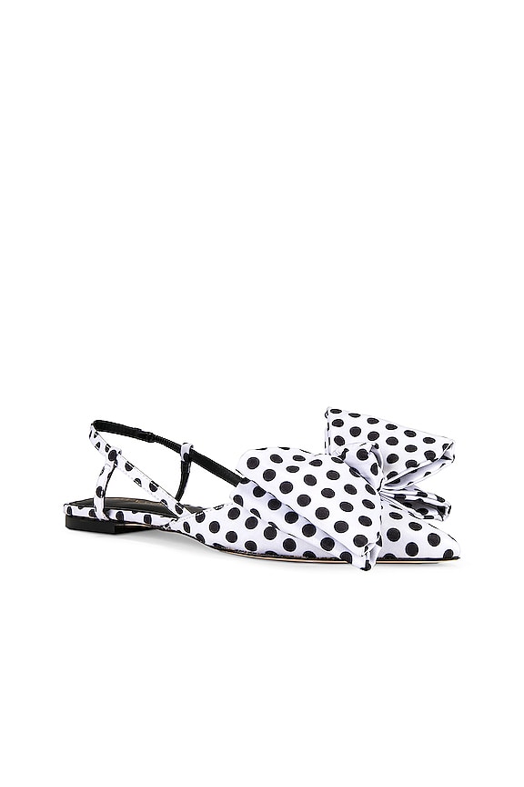 view 2 of 5 Harper Flat in White & Black Polka Dot