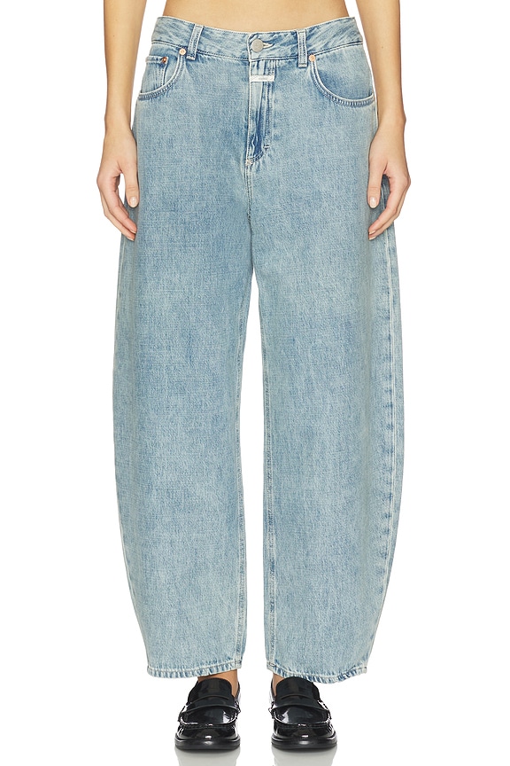 view 1 of 6 Jazzie Barrel Jeans in Light Blue