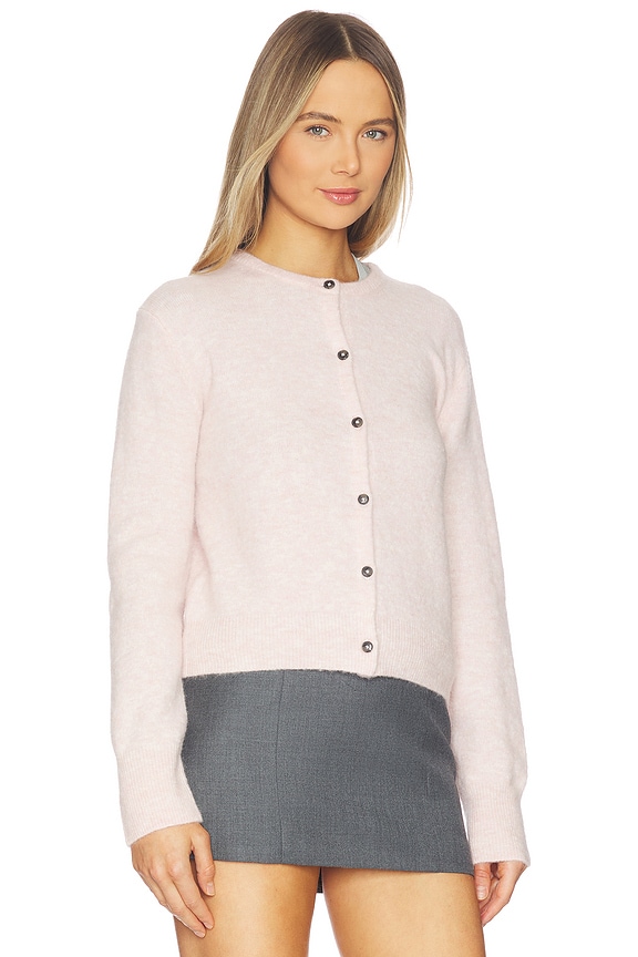 view 2 of 4 Crew Neck Cardigan in Blush Pink