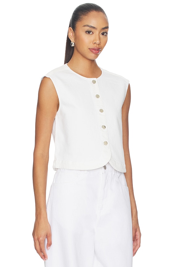 view 2 of 4 Denim Vest Top in White
