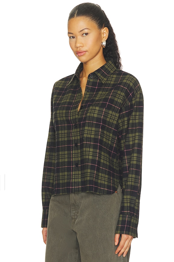 view 2 of 5 CHEMISE CROPPED OVERSIZED CROPPED OVERSIZED SHIRT in Stoneleaf Green