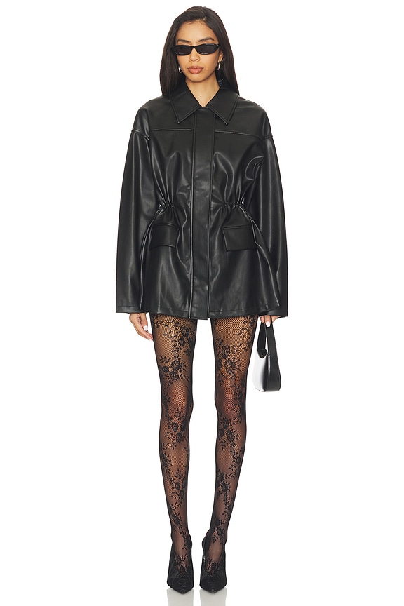 view 2 of 2 Floral Net Tights in Black