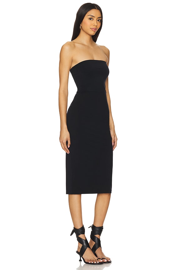 view 2 of 3 ROBE MIDI SANS MANCHES BUTTER LUXE in Black