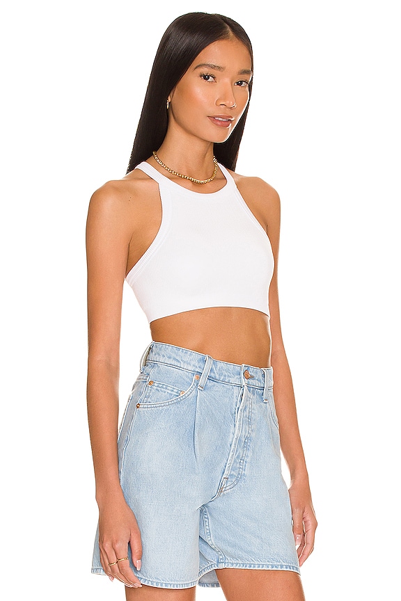 view 2 of 4 Studio Rib Racerback Bra in White