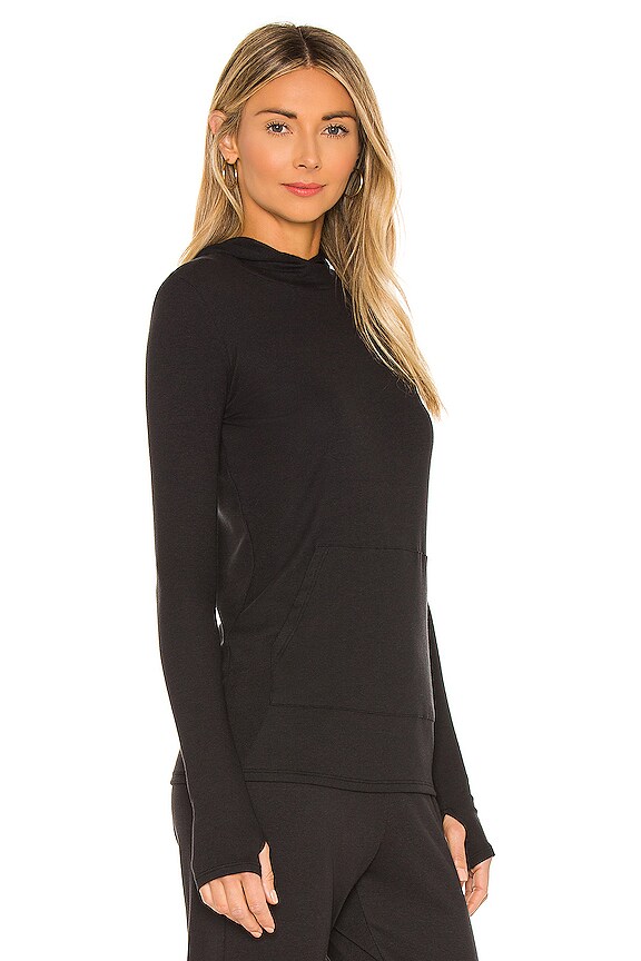 view 2 of 4 Luxury Rib Hoodie in Black