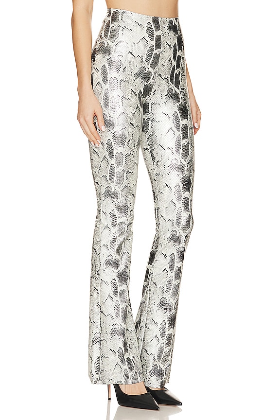 view 2 of 4 Faux Leather Animal Flare Legging in Fog Python