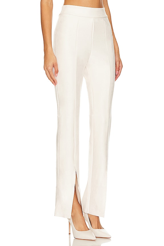 view 2 of 4 Faux Suede Split Front Pant in Bone