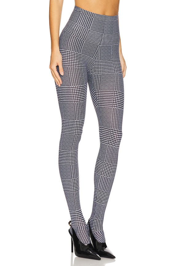 view 2 of 6 Classic Footed Split Toe Legging in Houndstooth Plaid