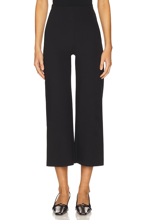 view 2 of 6 Neoprene Cropped Wide Leg in Black
