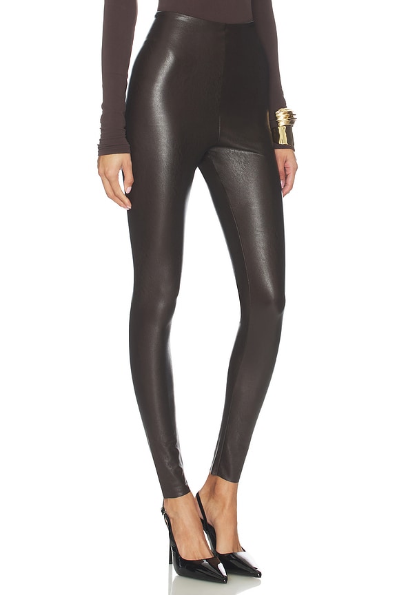 view 2 of 6 Faux Leather Legging in Espresso