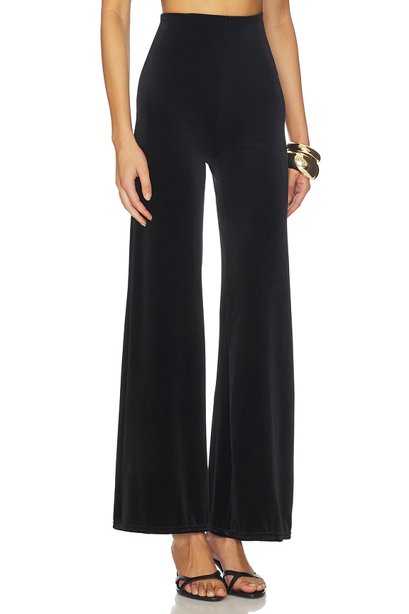 view 2 of 6 Velvet Wide Leg Pant in Black