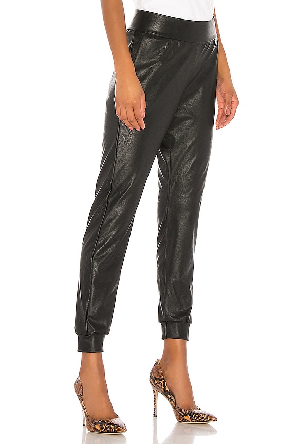 view 2 of 4 Faux Leather Jogger in Black