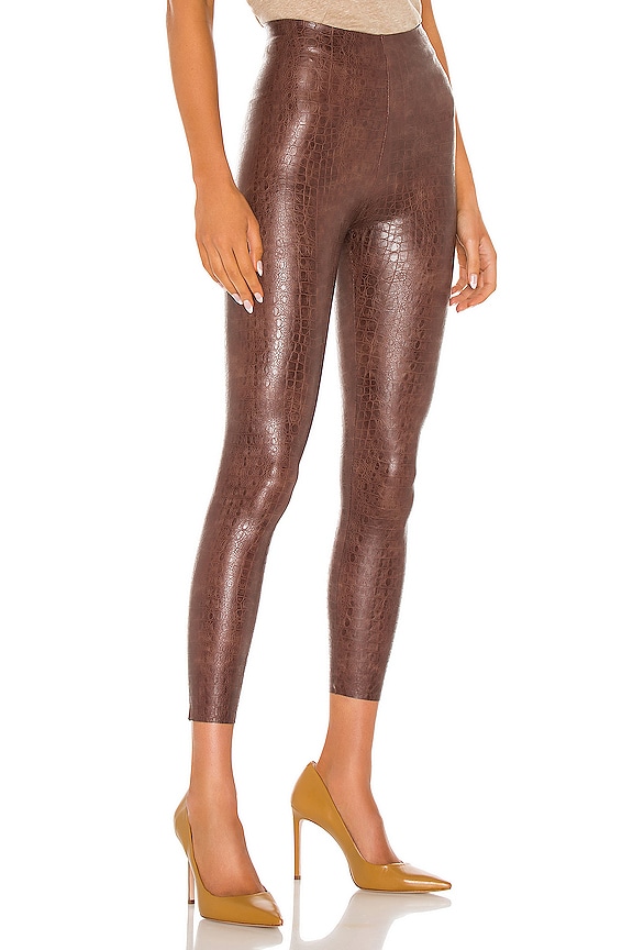 view 2 of 4 Faux Leather Animal Legging in Brown Croc