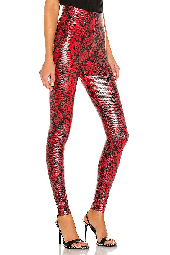 view 2 of 4 Faux Leather Animal Legging in Red Snake
