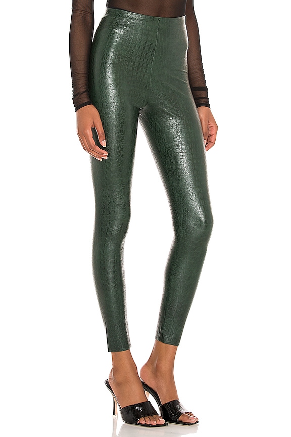 view 2 of 5 Faux Leather Animal Legging in Green Croc