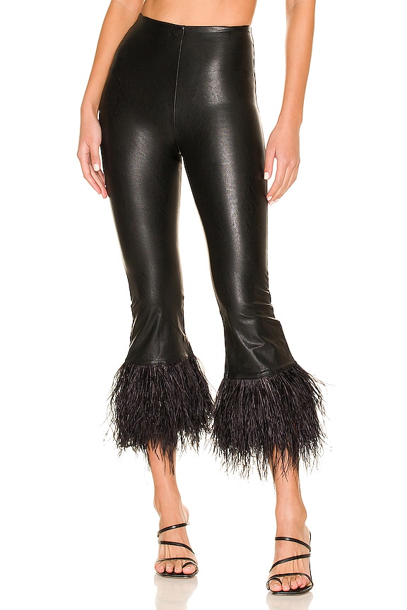 view 1 of 4 Faux Leather Feather Leggings in Black