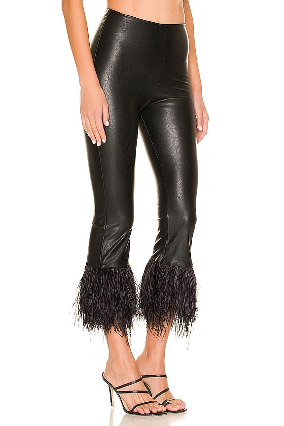 view 2 of 4 Faux Leather Feather Leggings in Black