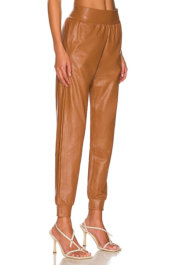 view 2 of 4 Faux Leather Jogger in Cocoa