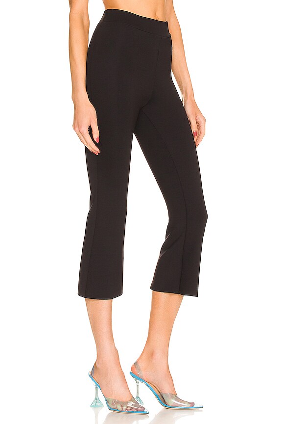 view 2 of 4 Neoprene Cropped Flare Pant in Black