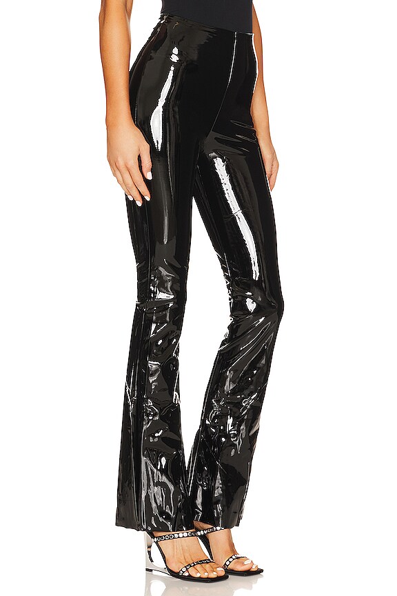 view 2 of 4 LEGGINGS FAUX PATENT LEATHER FLARE in Black