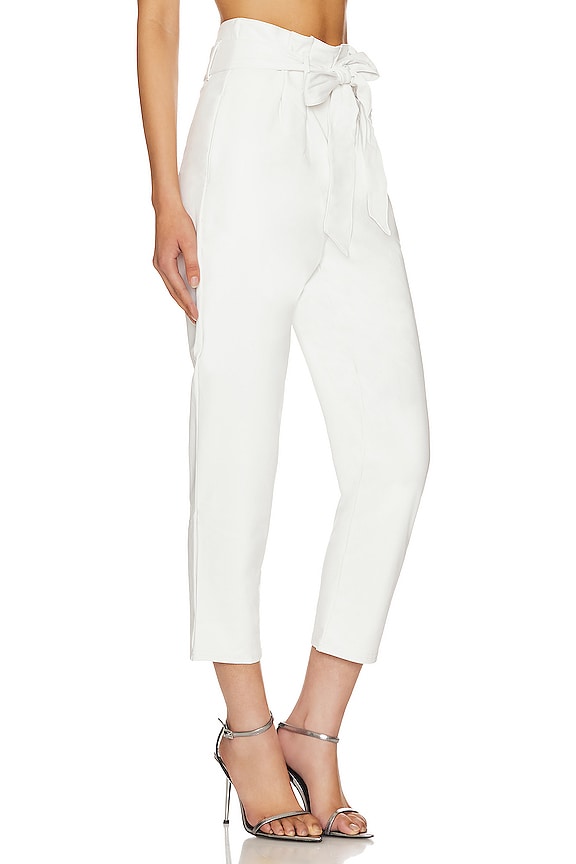 view 2 of 4 Faux Leather Paperbag Pant in White