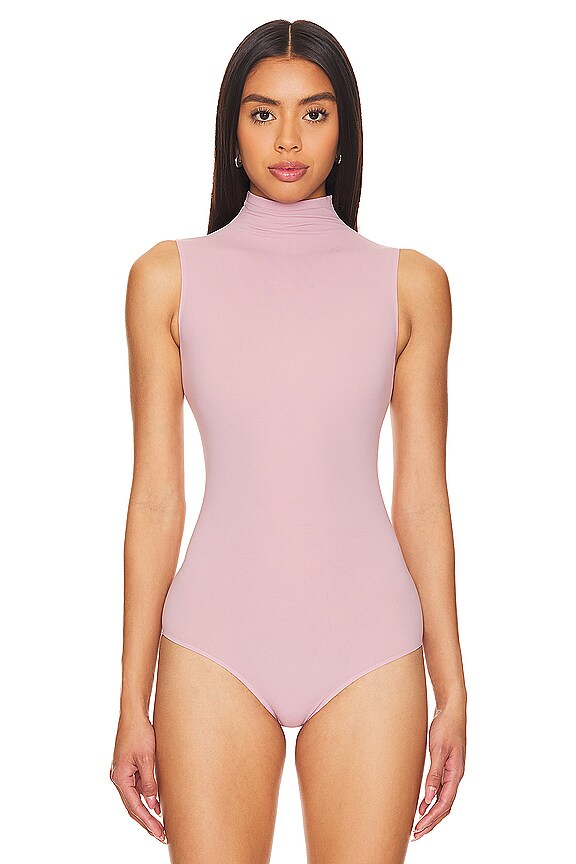 view 2 of 5 BODY SANS MANCHE COL MONTANT STYLE BALLET in Mauve