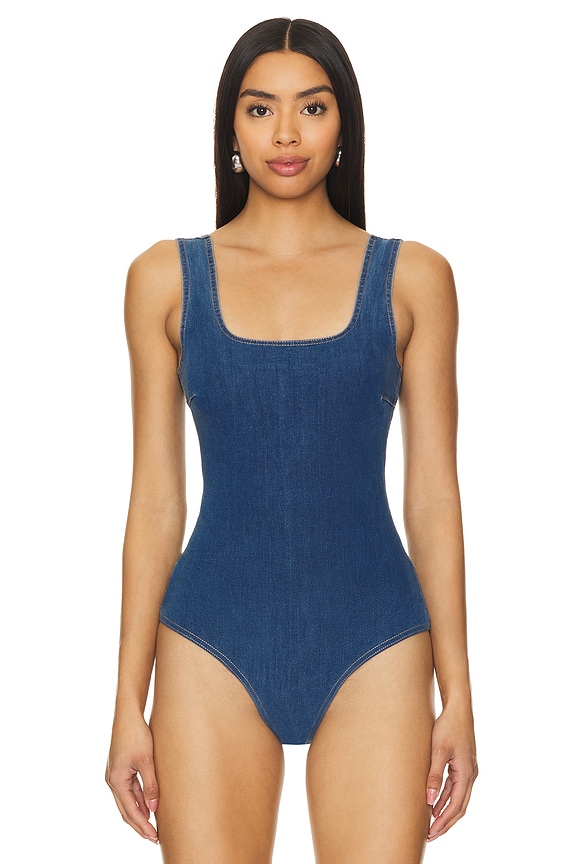 view 2 of 5 BODY COM GOLA QUADRADA DO IT ALL DENIM in Light Indigo