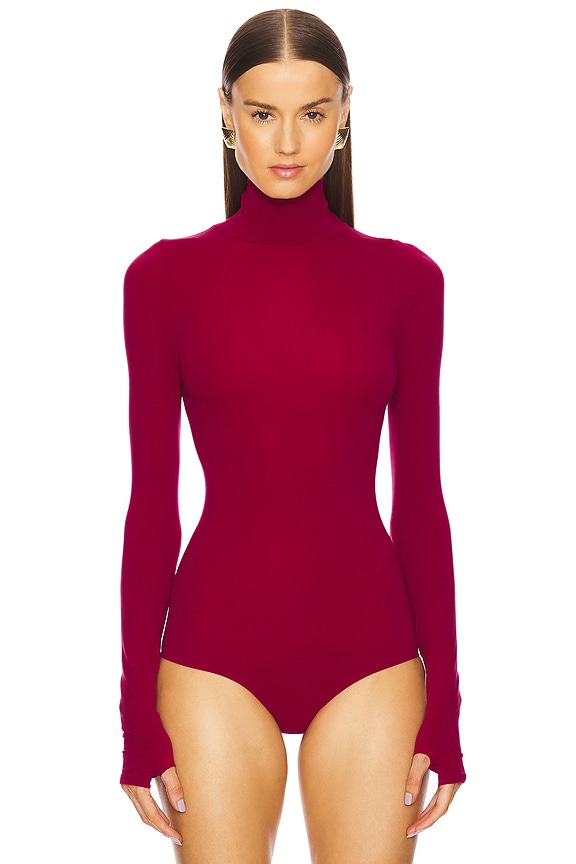 view 2 of 5 Ballet Turtleneck Bodysuit in Raspberry