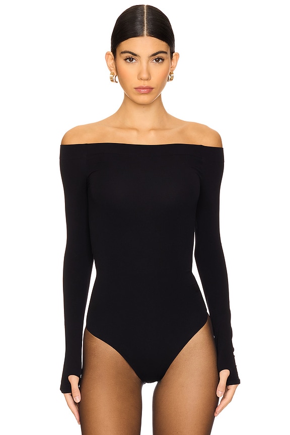 view 2 of 5 Ballet Off-shoulder Bodysuit in Black