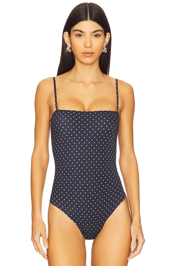 view 2 of 6 CLASSIC PRINT STRAIGHT キャミボディースーツ in Black & White Polka Dot