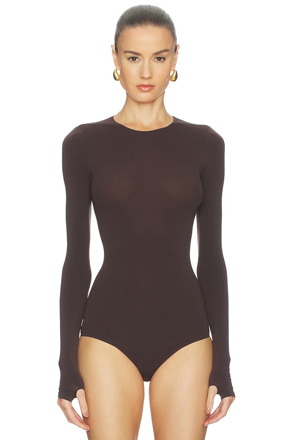 view 2 of 5 Ballet Crewneck Bodysuit in Espresso